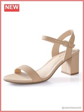 2.5" Block Chunky Heel Open Toe Ankle Strap Dressy Sandals Comfortable Latex